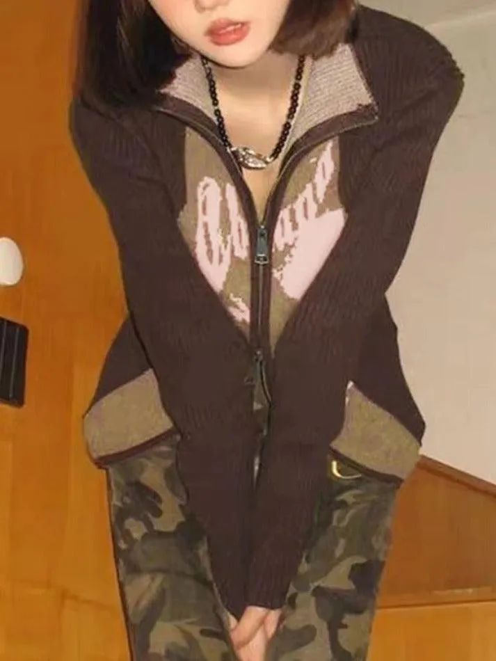 Vintage abstract print contrast color patch cardigan sold by Streetwear Society product image thumbnail 5