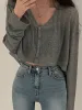 V neck button up cropped cardigan sold by Streetwear Society