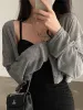 V neck button up cropped cardigan sold by Streetwear Society