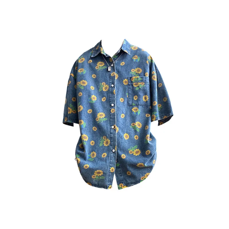Sunflowers Denim Shirt sold by Streetwear Society