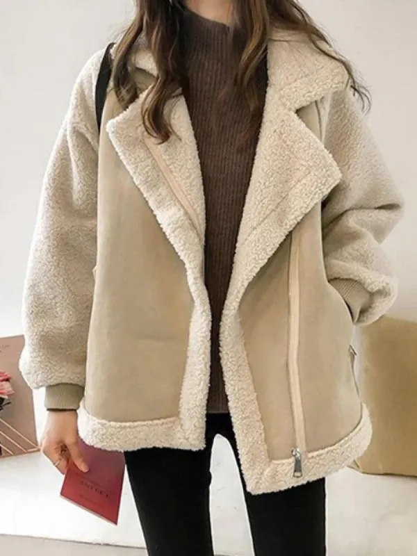 Lambswool Suede Patch Loose Jacket sold by Streetwear Society
