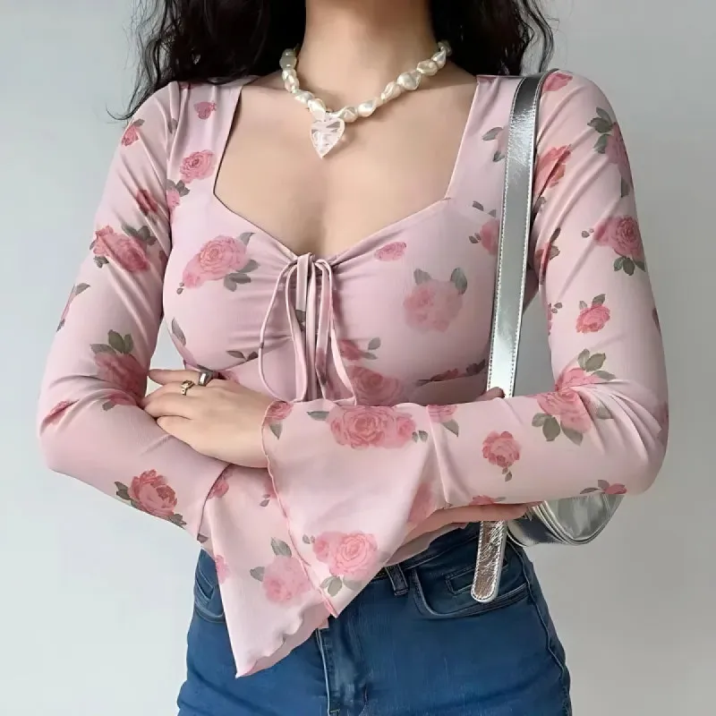Soft Girl Rose Garden Mesh Top sold by Streetwear Society