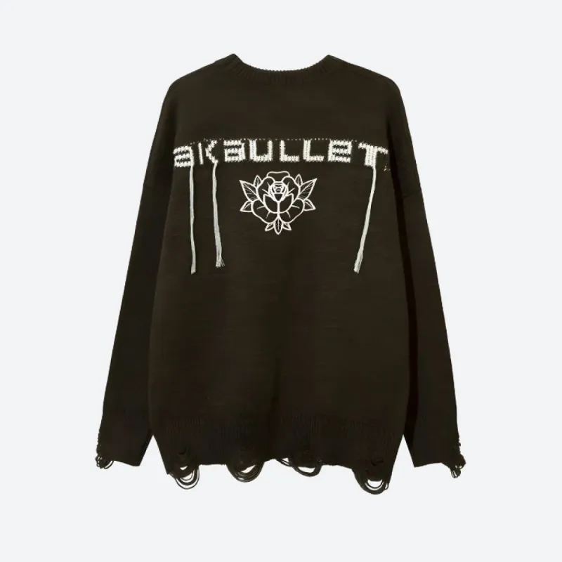 Grunge AK-Bullet Tasseled Sweater sold by Streetwear Society