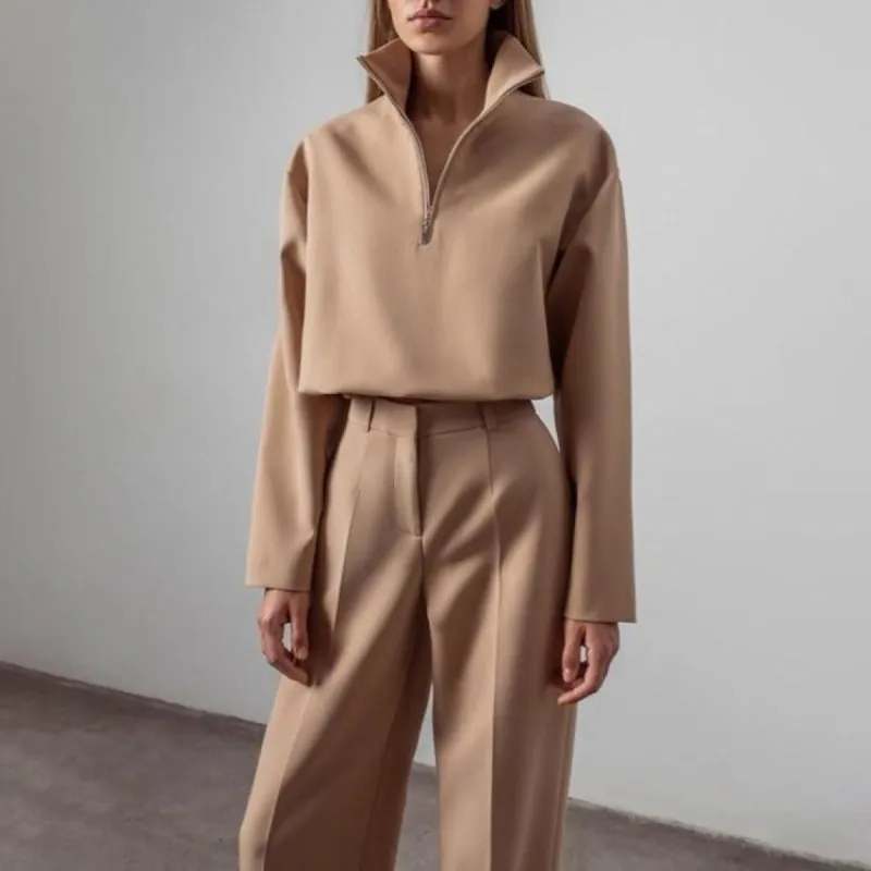 Elegant two-piece set - Khaki sold by Streetwear Society
