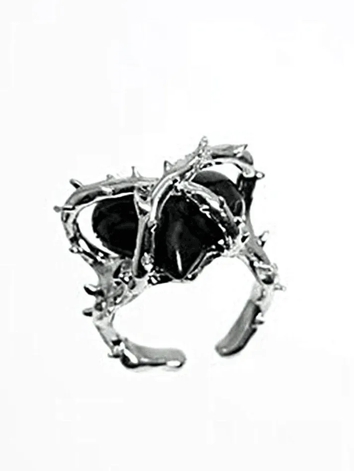 2pcs Heart Decor Cuff Ring sold by Streetwear Society product image thumbnail 2