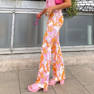 High Waist Printed Flare Pants sold by Streetwear Society