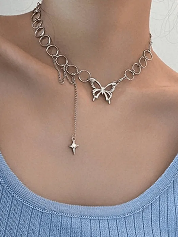 Choker necklace decorated with butterfly stars sold by Streetwear Society