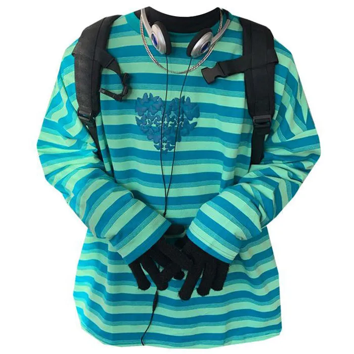 Butterfly Striped Long Sleeve Tee sold by Streetwear Society product image thumbnail 2