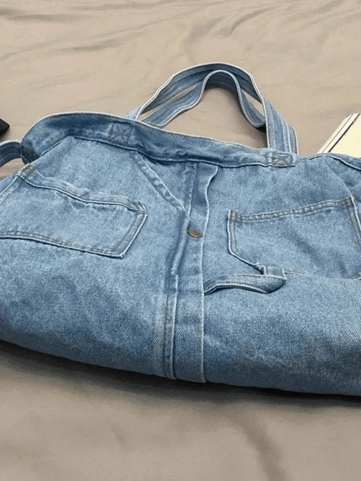 Large vintage denim tote bag sold by Streetwear Society product image thumbnail 3