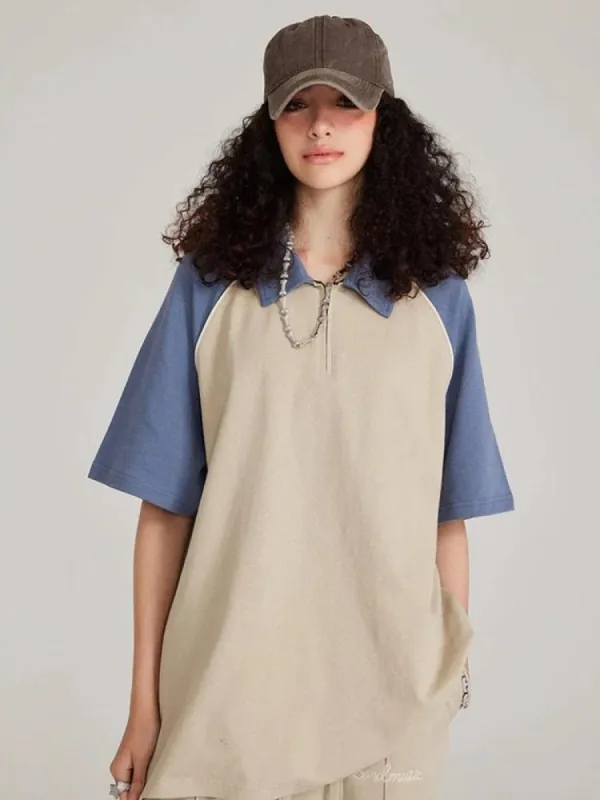 Vintage Half Zip-Up Polo Tee sold by Streetwear Society