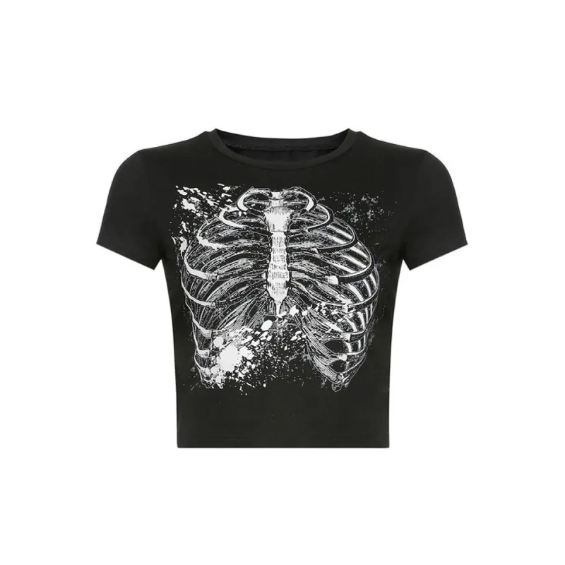 Black Skeleton Crop Top sold by Streetwear Society