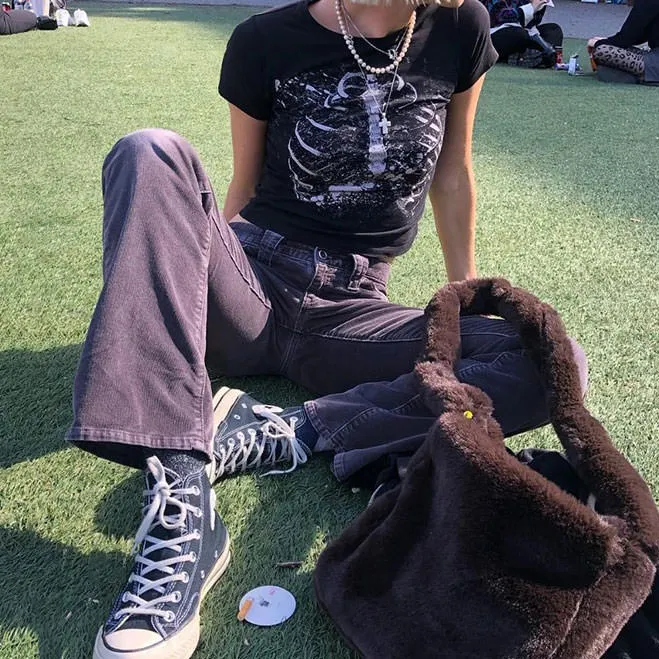 Black Skeleton Crop Top sold by Streetwear Society product image thumbnail 3