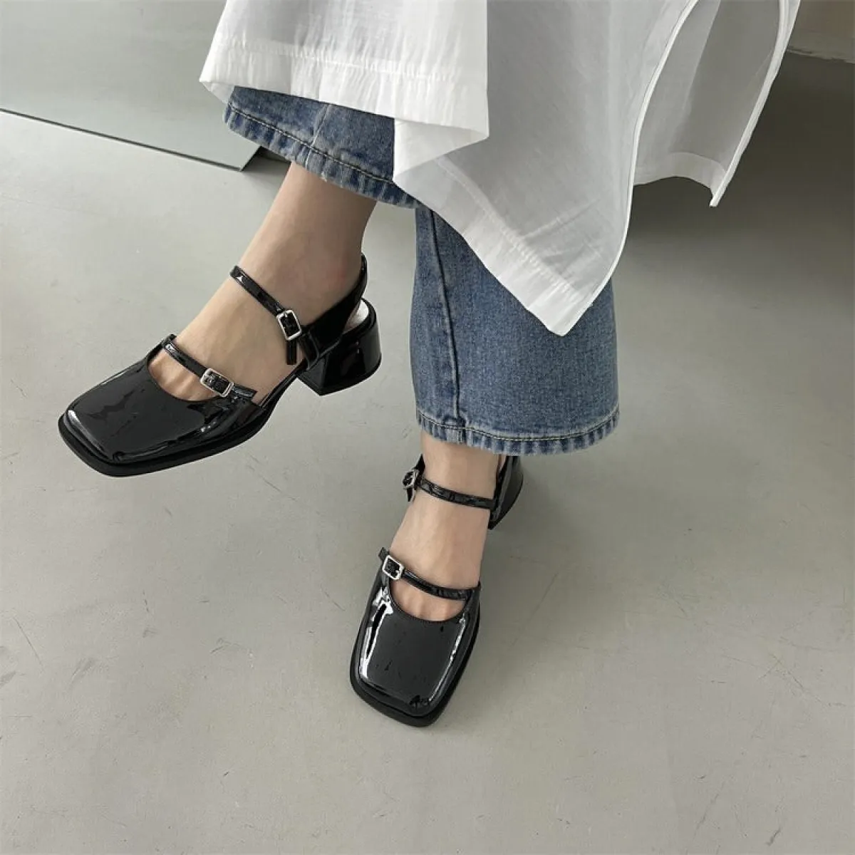 Square Toe Mary Jane Shoes | Parallel