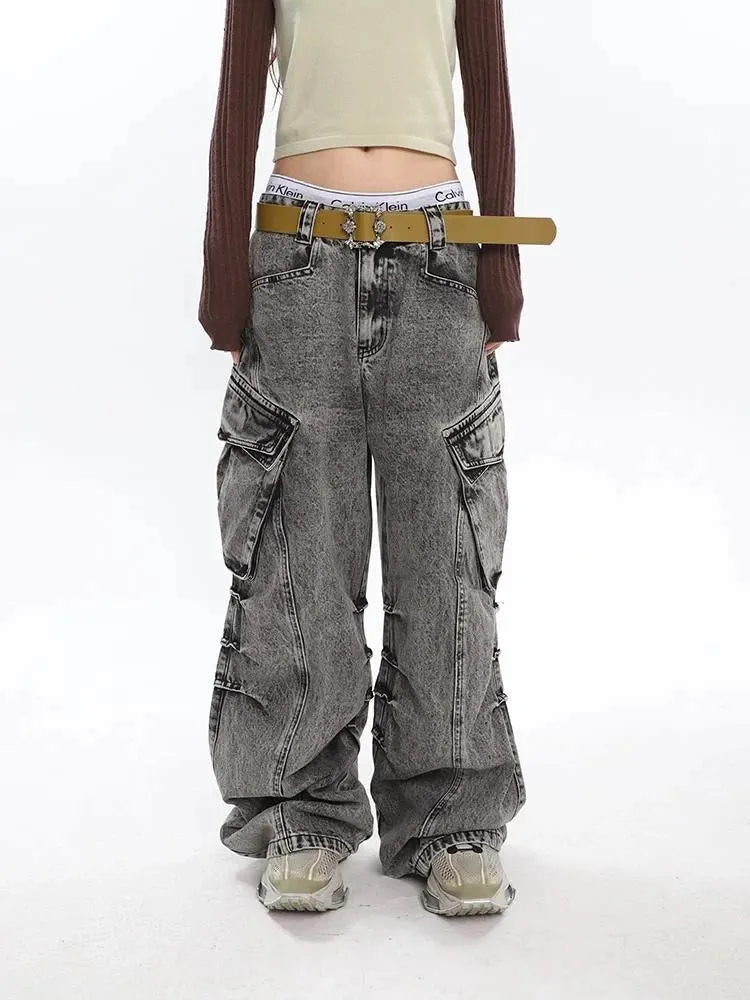 Y2K Distressed Big Pockets Cargo Jeans sold by Streetwear Society
