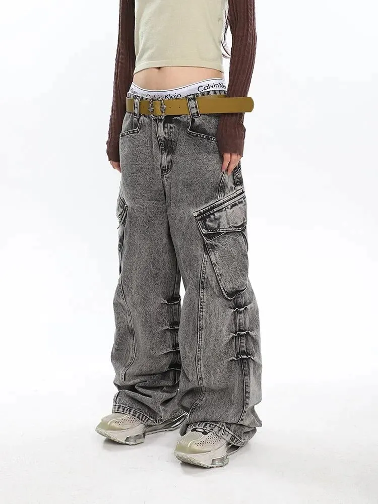 Y2K Distressed Big Pockets Cargo Jeans sold by Streetwear Society product image thumbnail 3