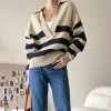 Preppy Collar Striped Pullover sold by Streetwear Society