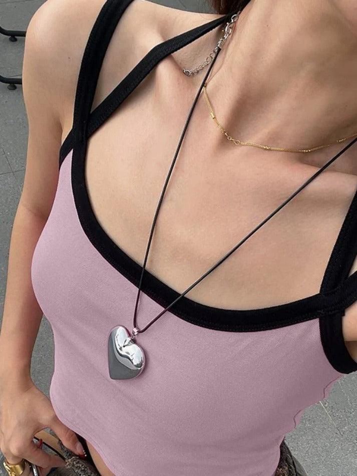 Strappy Padded Ribbed Cropped Tank Top sold by Streetwear Society product image thumbnail 4