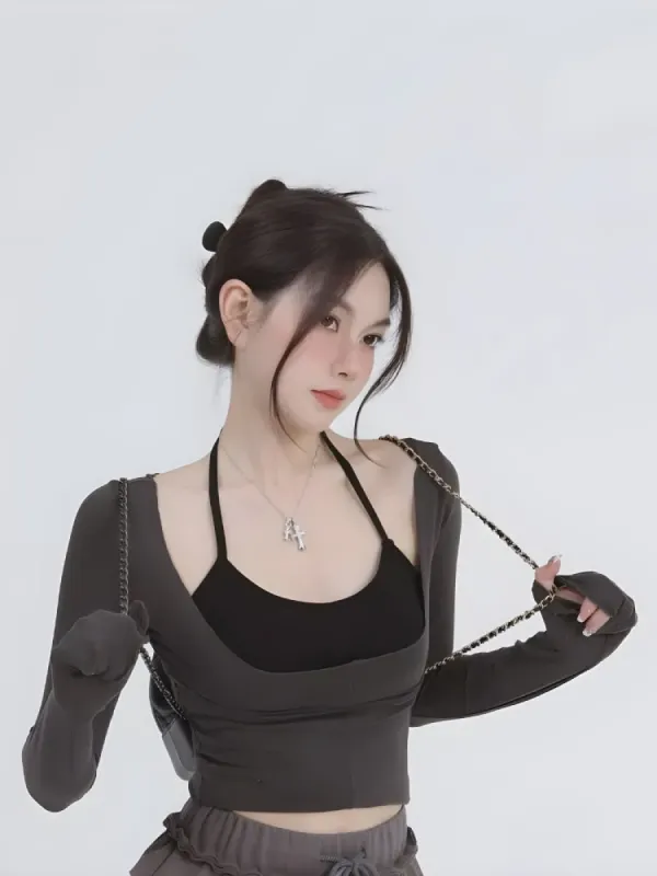 Deep Scoop Neck Two Piece Set Top sold by Streetwear Society