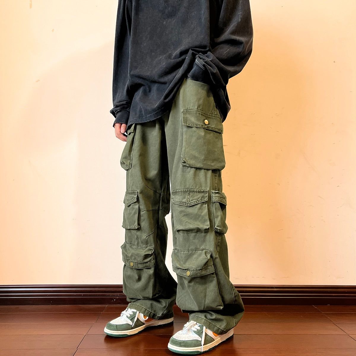 Streetwear Society Multi-pocket Cargo Pants - Vintage Streetwear Style sold by Streetwear Society product image thumbnail 4