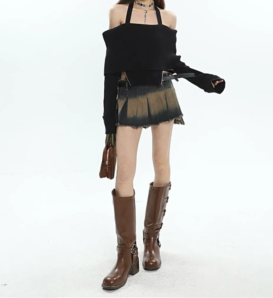 Y2K Tie At Side Distressed Mini Skirt sold by Streetwear Society product image thumbnail 2