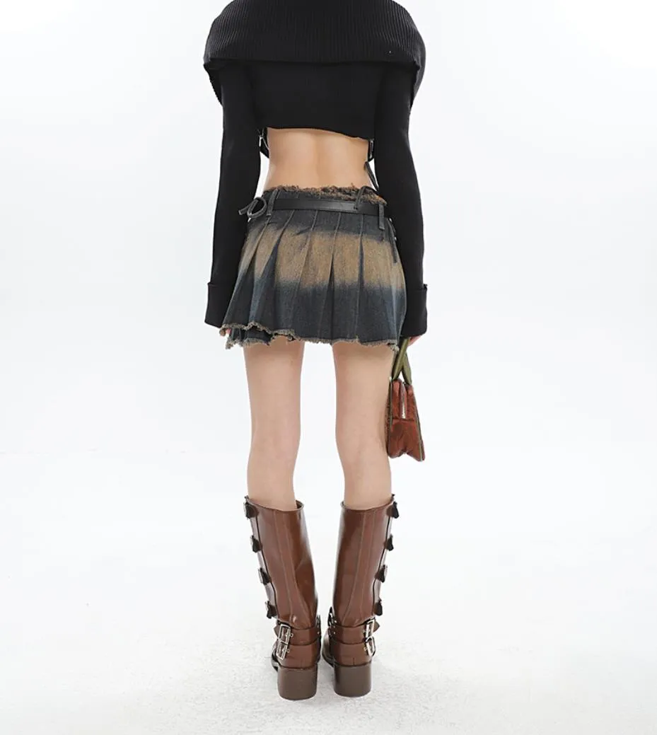 Y2K Tie At Side Distressed Mini Skirt sold by Streetwear Society product image thumbnail 5