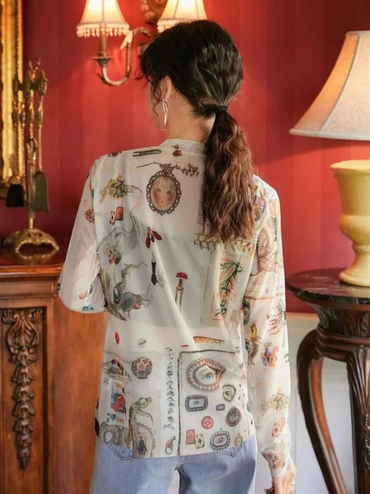 Vintage Symbols Sheer Top sold by Streetwear Society product image thumbnail 4