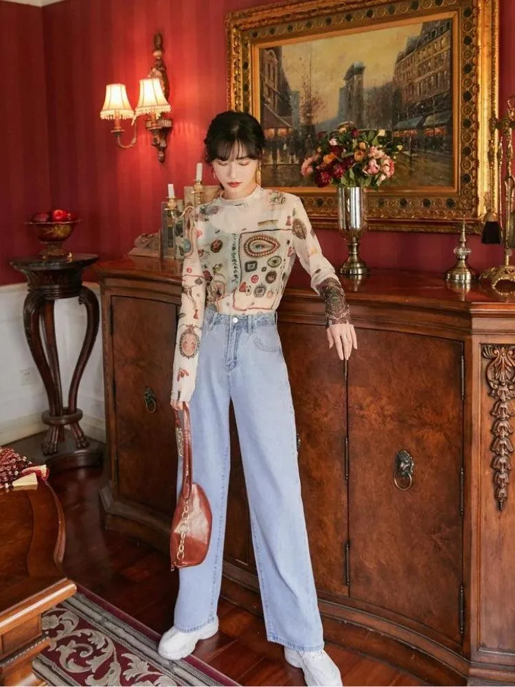 Vintage Symbols Sheer Top sold by Streetwear Society product image thumbnail 2