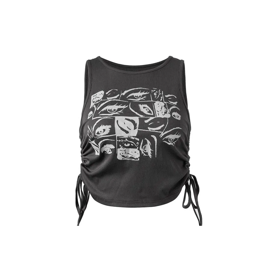 Grunge Aesthetic Eyes Print Top sold by Streetwear Society product image thumbnail 3