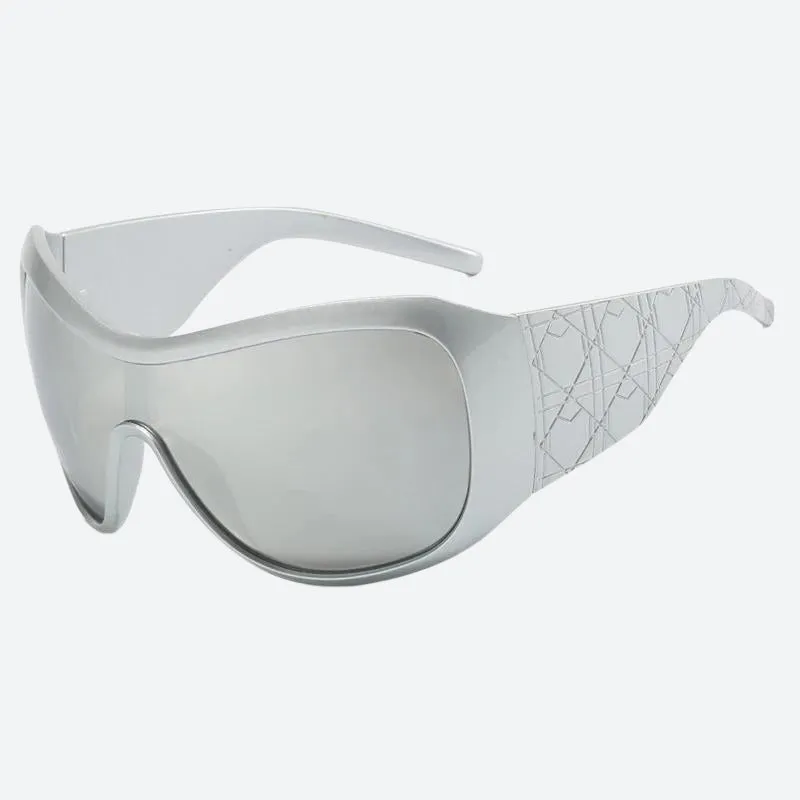 Y2K Oversized Shield Sunglasses sold by Streetwear Society product image thumbnail 5