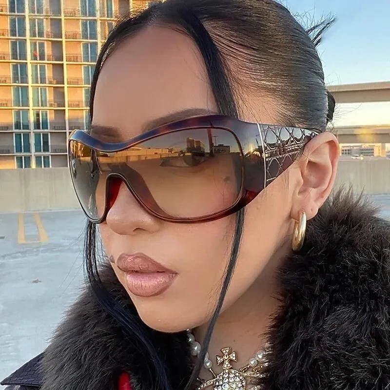 Y2K Oversized Shield Sunglasses sold by Streetwear Society product image thumbnail 3