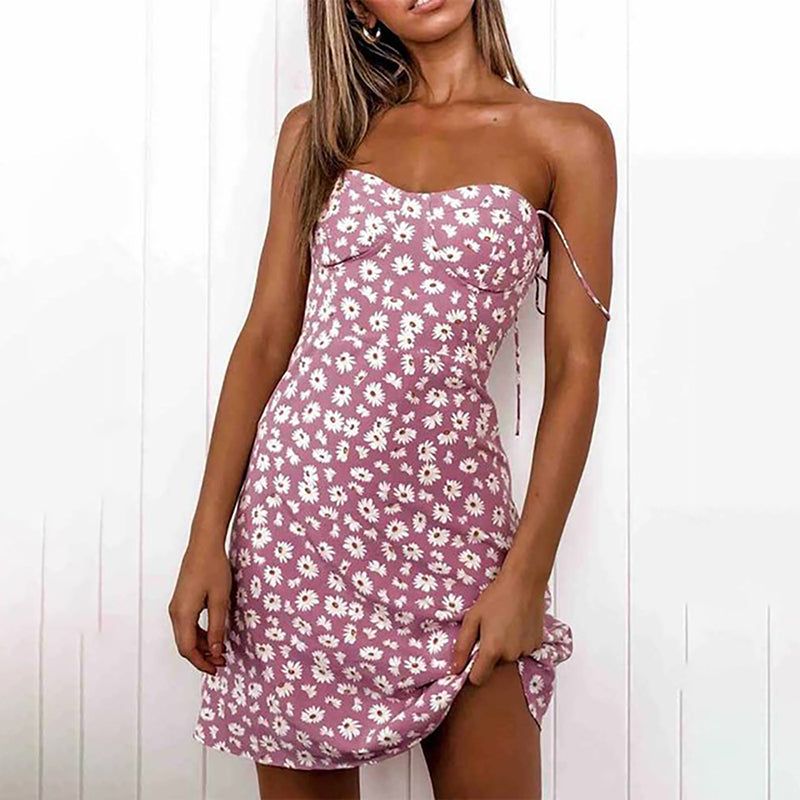 Floral Print Spaghetti Strap Mini Dress sold by Streetwear Society product image thumbnail 6