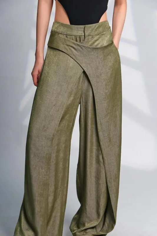 Asymmetrical Design Wide Leg Pants sold by Streetwear Society