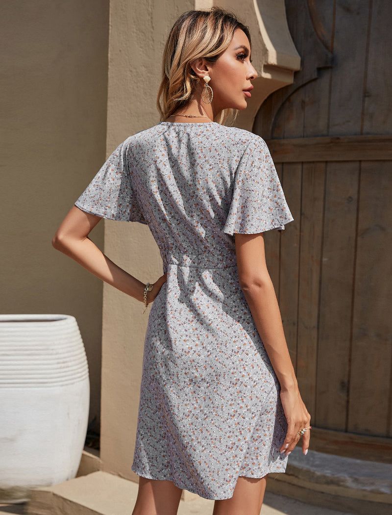 V Neck Floral Print Mini Dress sold by Streetwear Society product image thumbnail 12