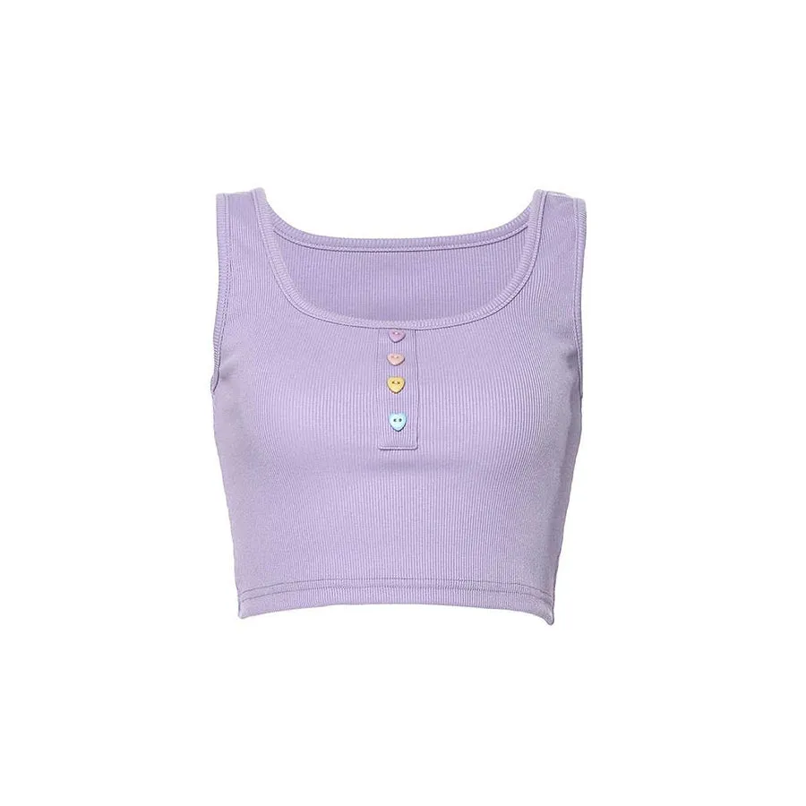 Heart Button Ribbed Top sold by Streetwear Society product image thumbnail 2