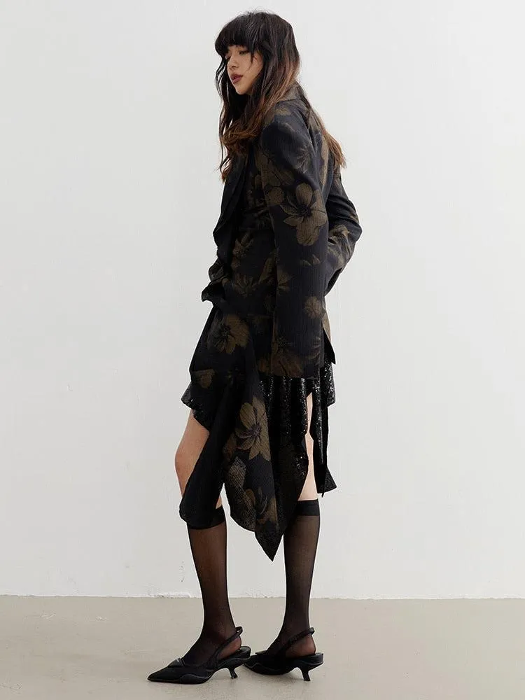 Dark Floral Asymmetric Blazer sold by Streetwear Society product image thumbnail 5