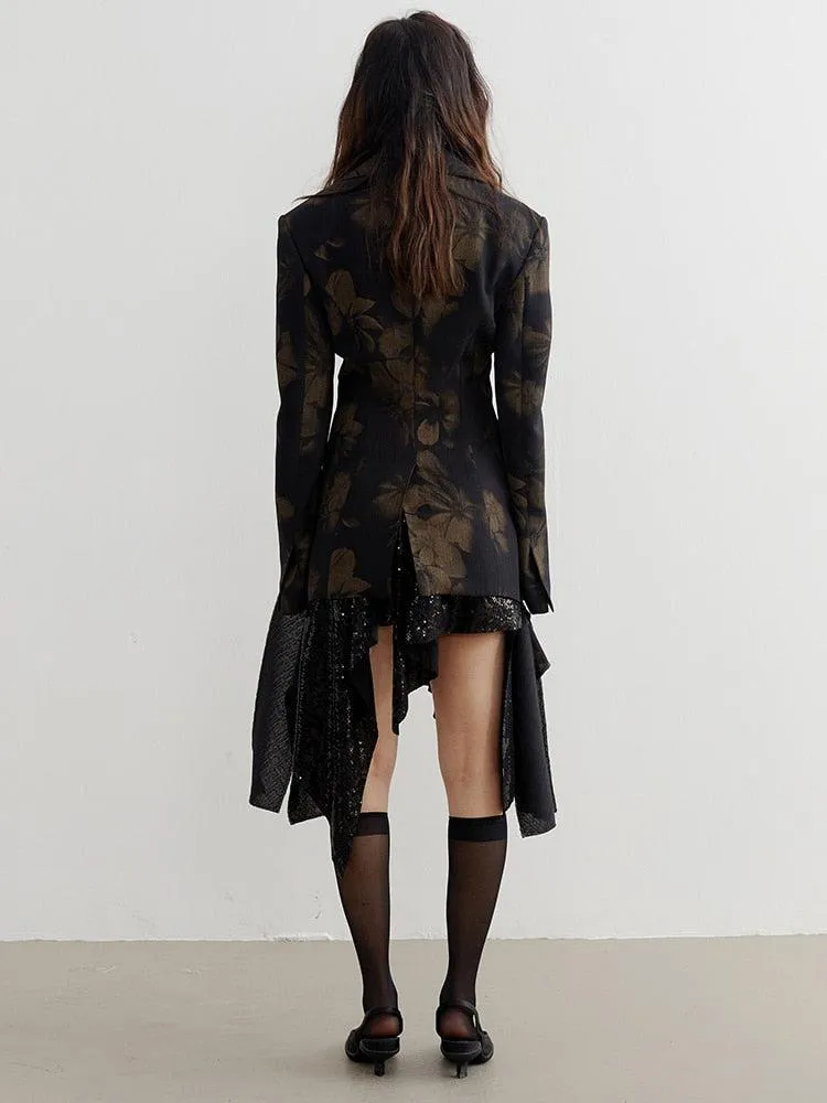 Dark Floral Asymmetric Blazer sold by Streetwear Society product image thumbnail 4