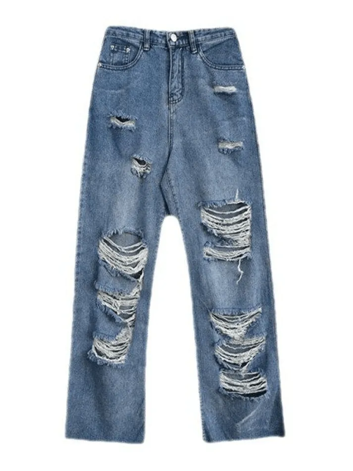 High waisted super ripped jeans sold by Streetwear Society product image thumbnail 5