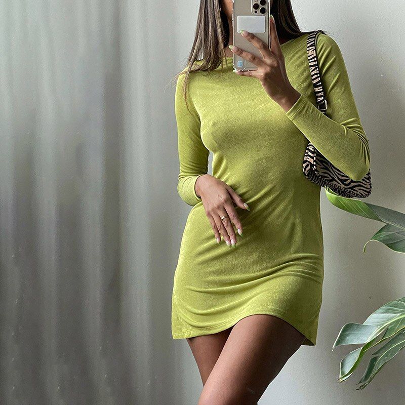 Long Sleeve Slim Mini Dress sold by Streetwear Society product image thumbnail 2