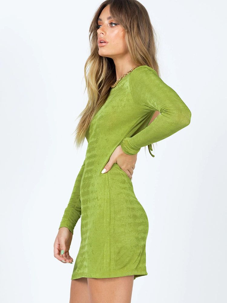 Long Sleeve Slim Mini Dress sold by Streetwear Society product image thumbnail 7