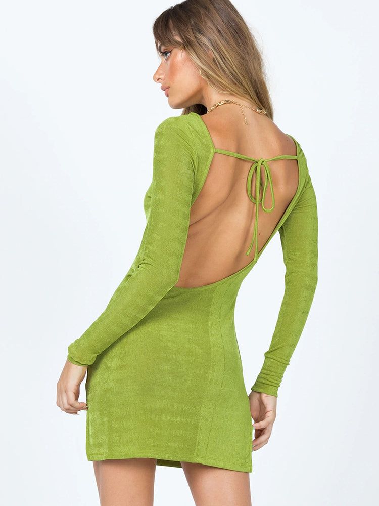 Long Sleeve Slim Mini Dress sold by Streetwear Society product image thumbnail 8