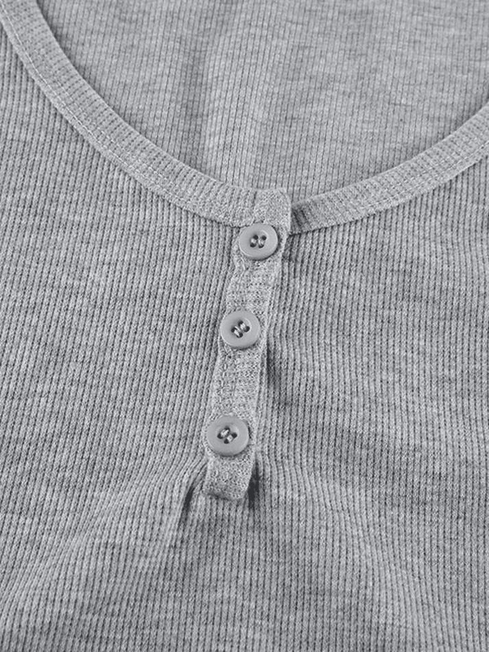 Buttoned Rib Crop Tank Top sold by Streetwear Society product image thumbnail 5