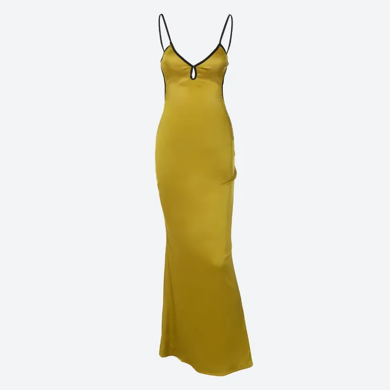 Satin Backless Maxi Dress sold by Streetwear Society product image thumbnail 4