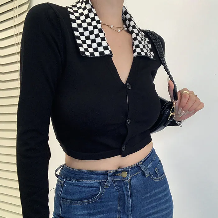 Checkerboard Collar Top sold by Streetwear Society product image thumbnail 4