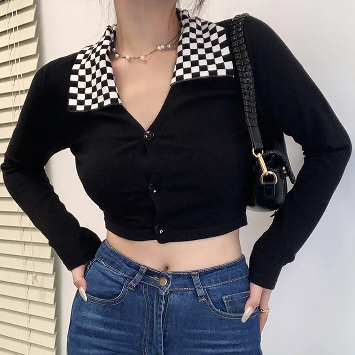 Checkerboard Collar Top sold by Streetwear Society product image thumbnail 2