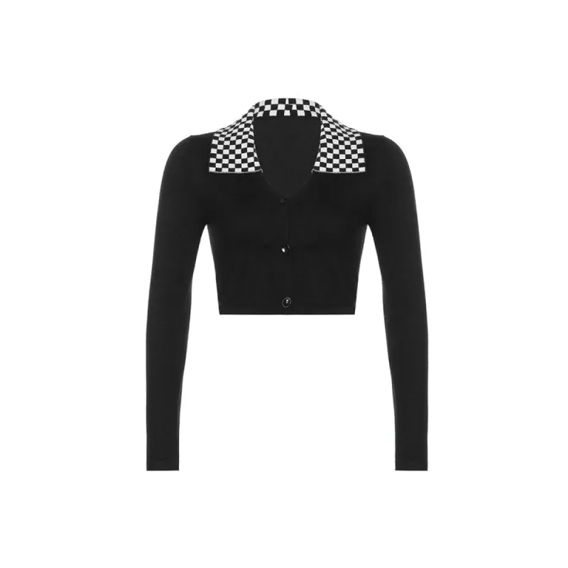 Checkerboard Collar Top sold by Streetwear Society