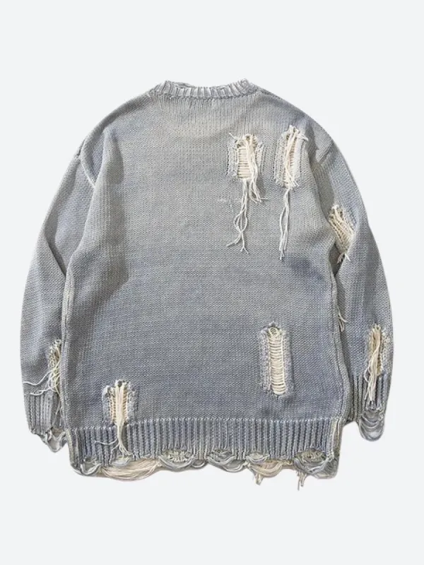 Grunge Tasseled Distressed Sweater sold by Streetwear Society