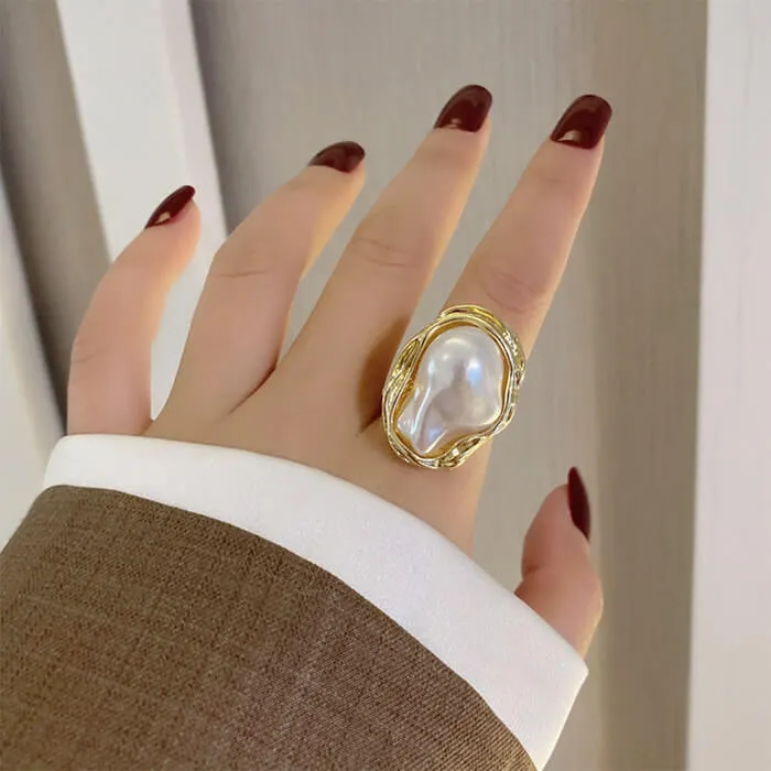 Baroque Aesthetic Pearl Ring sold by Streetwear Society product image thumbnail 2