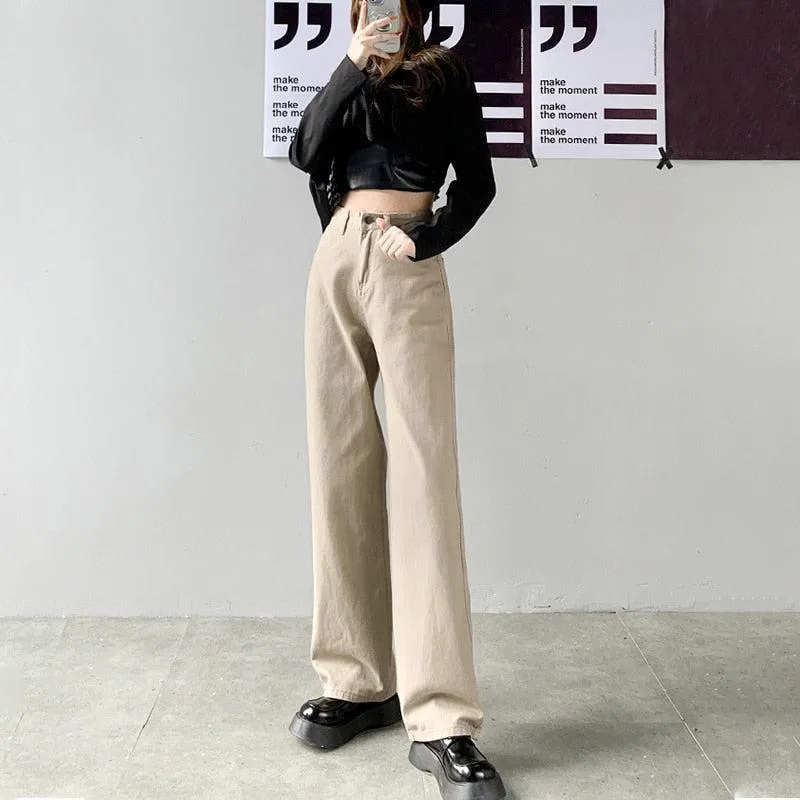 Light Academia High Waist Denim Pants sold by Streetwear Society product image thumbnail 2
