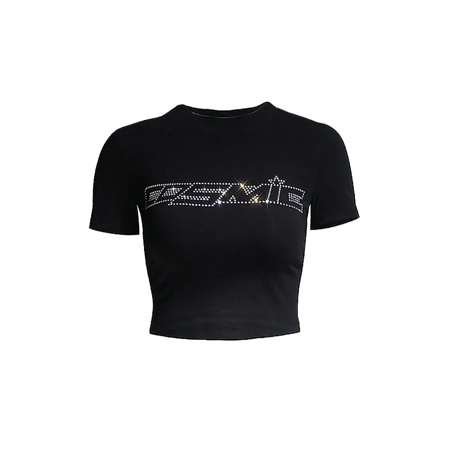 Y2K Rhinestone Cosmic Crop Top sold by Streetwear Society
