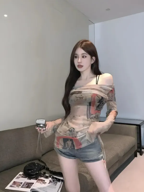 Y2K Off Shoulder Asymmetric Top sold by Streetwear Society